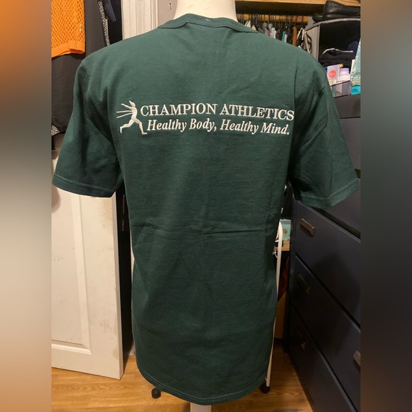 NWT, Men’s Size S Champion Pine Green Short Sleeve Tee W/ Logo Embroidery - Picture 7 of 15